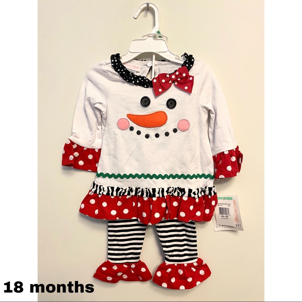 Bonnie Jean Snowman Face 2 Piece Set